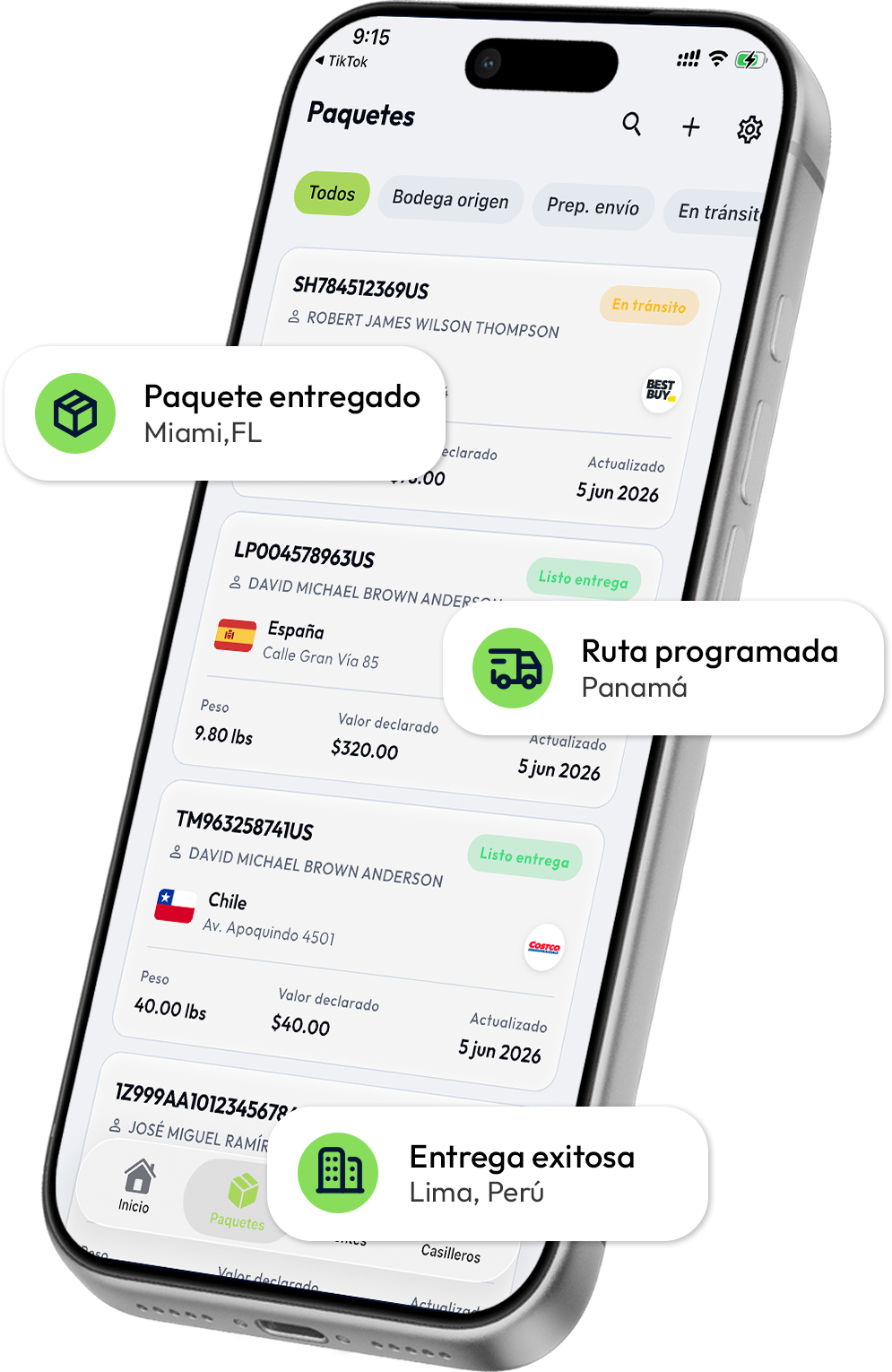 App Traky en móvil