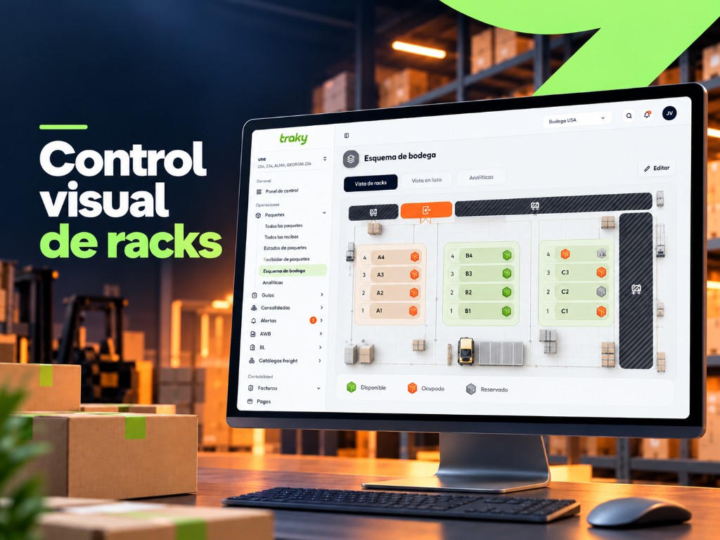 Control visual de racks en sistemas de logística: ubicación e inventario en bodega